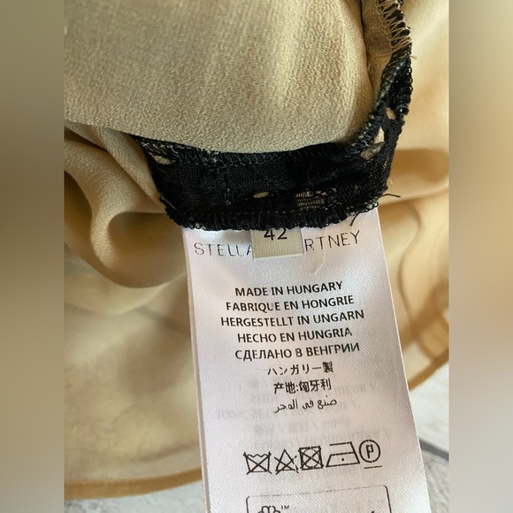 Stella McCartney Long Sleeve Black Lace Dress with Gold Zipper Accents - Picture 7 of 9